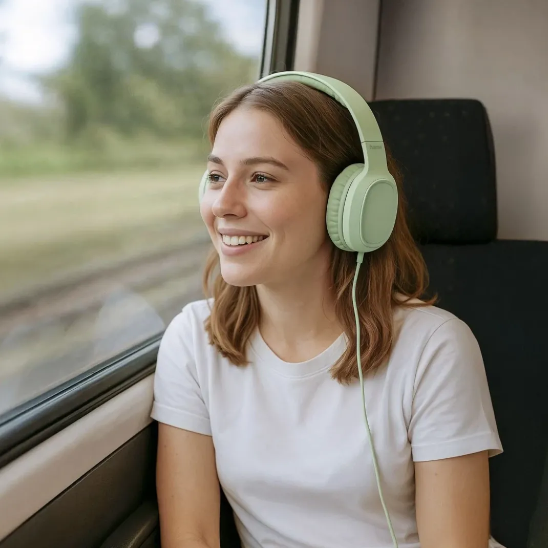Kopfhörer "Fun C", On-Ear, Mikrofon, einseitige Kabelführung, USB-C, Grün