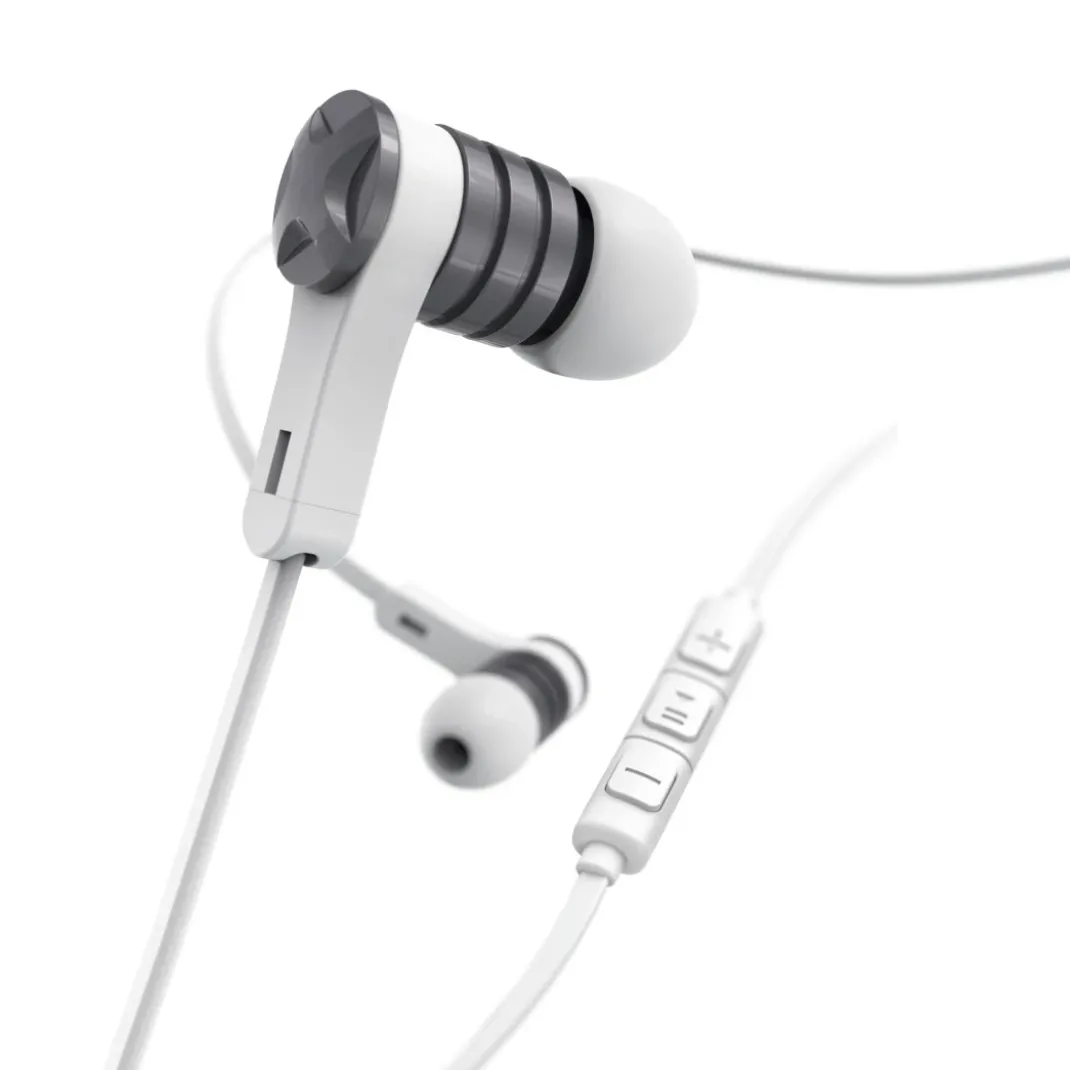 Kopfhörer "Intense", In-Ear, Mikrofon, Flachbandkabel, Weiß