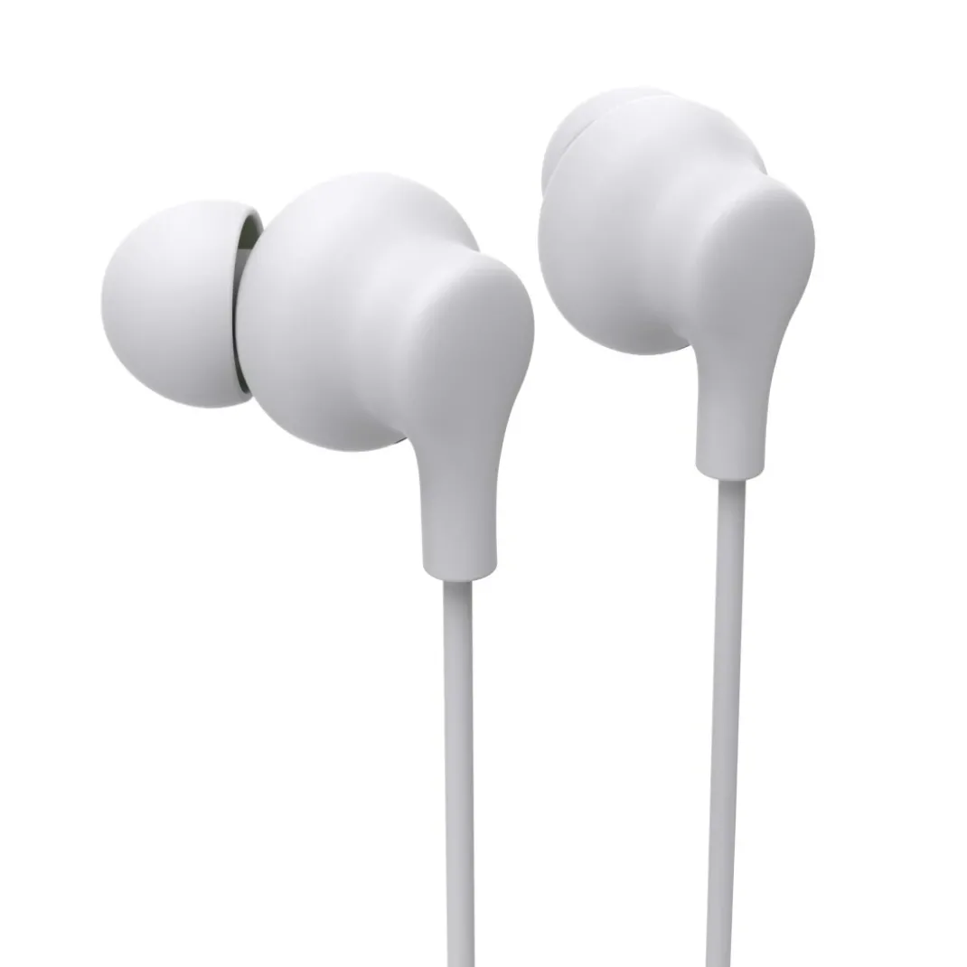 Kopfhörer "Popply", In-Ear, Mikrofon, Kabelknickschutz, 3,5 mm, Weiß