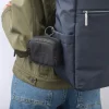 Kopfhörertasche für In-Ear und Zubehör, Karabiner, Organizer, Schwarz
