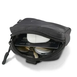 Kopfhörertasche für In-Ear und Zubehör, Karabiner, Organizer, Schwarz