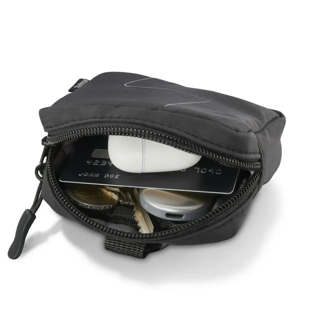Kopfhörertasche für In-Ear und Zubehör, Karabiner, Organizer, Schwarz