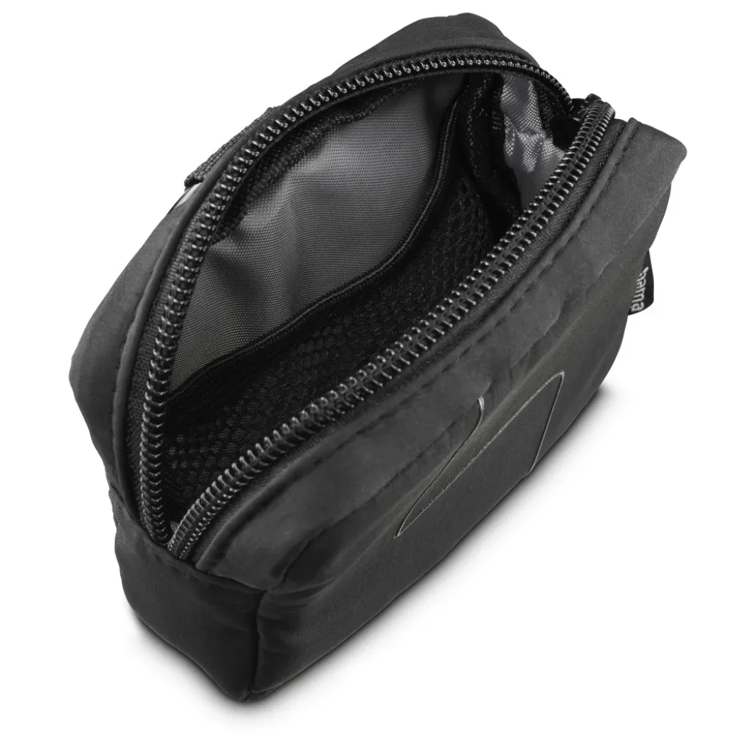 Kopfhörertasche für In-Ear und Zubehör, Karabiner, Organizer, Schwarz