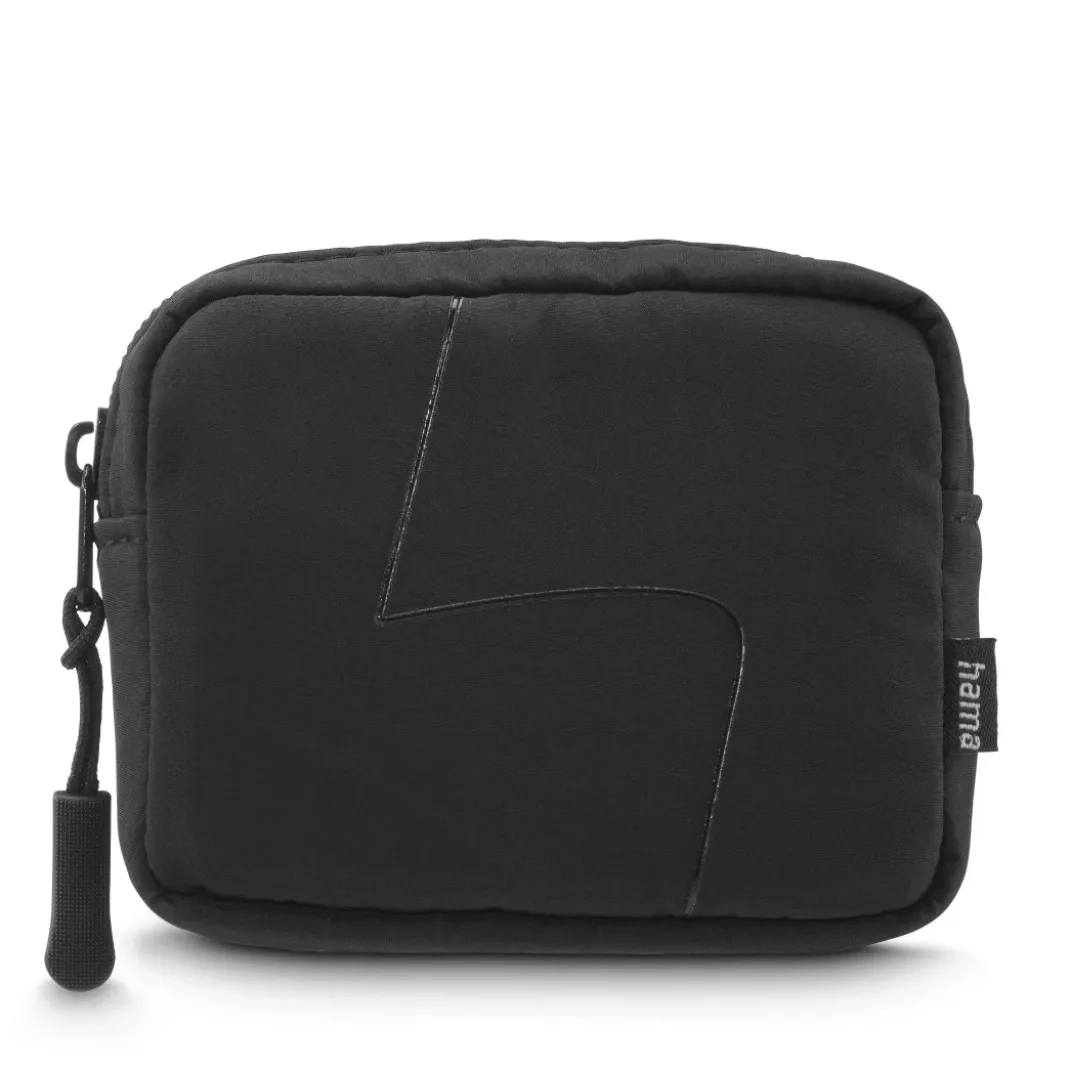 Kopfhörertasche für In-Ear und Zubehör, Karabiner, Organizer, Schwarz