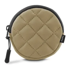 Kopfhörertasche für In-Ear und Zubehör, Karabiner, rund, Organizer, Beige