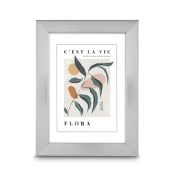Kunststoffrahmen "Flora", Silber, 13 x 18 cm