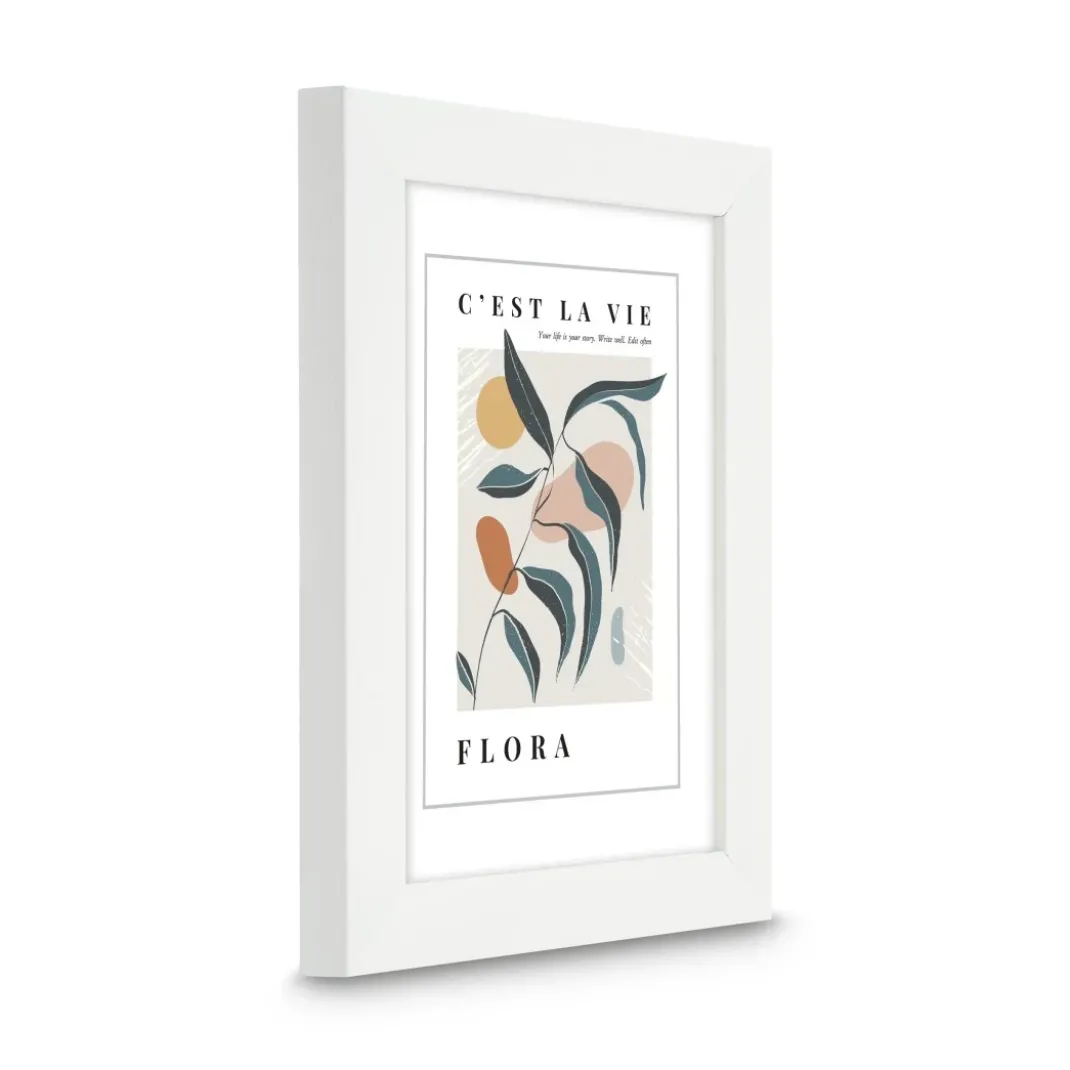 Kunststoffrahmen "Flora", Weiß, 15 x 20 cm