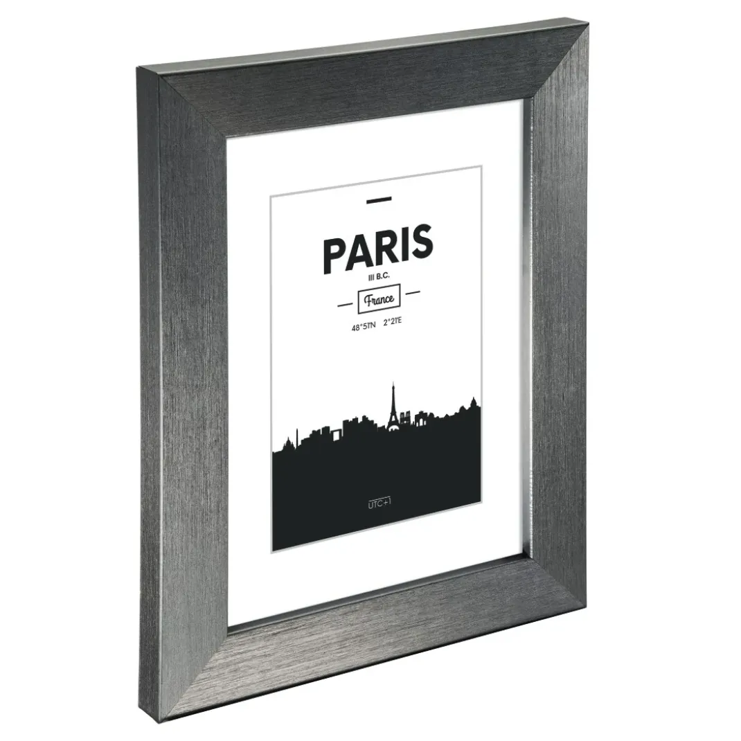 Kunststoffrahmen "Paris", Kontrastgrau, 13 x 18 cm