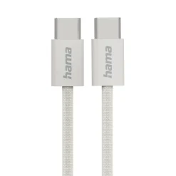 Ladekabel "Fabric", USB-C - USB-C, 1m, Nylon, Beige