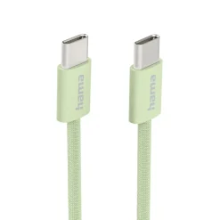 Ladekabel "Fabric", USB-C - USB-C, 1m, Nylon, Grün