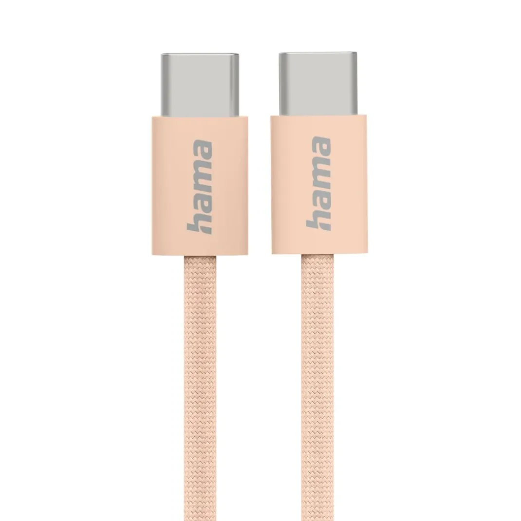 Ladekabel "Fabric", USB-C - USB-C, 1m, Nylon, Orange