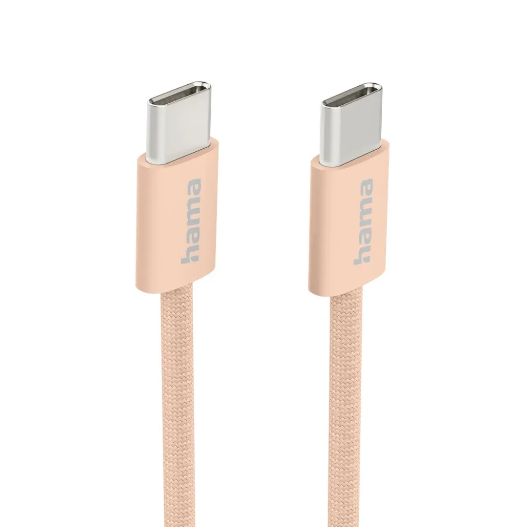 Ladekabel "Fabric", USB-C - USB-C, 1m, Nylon, Orange