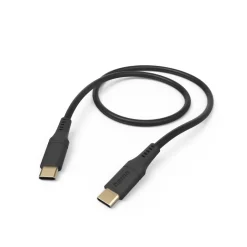 Ladekabel "Flexible", USB-C - USB-C, 1,5 m, Silikon, Schwarz