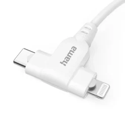 Ladekabel 2-in-1, USB-C - USB-C oder Lightning, MFI, 1,5 m, Weiß