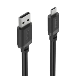 Ladekabel, USB-A - Micro-USB, 1 m, Schwarz