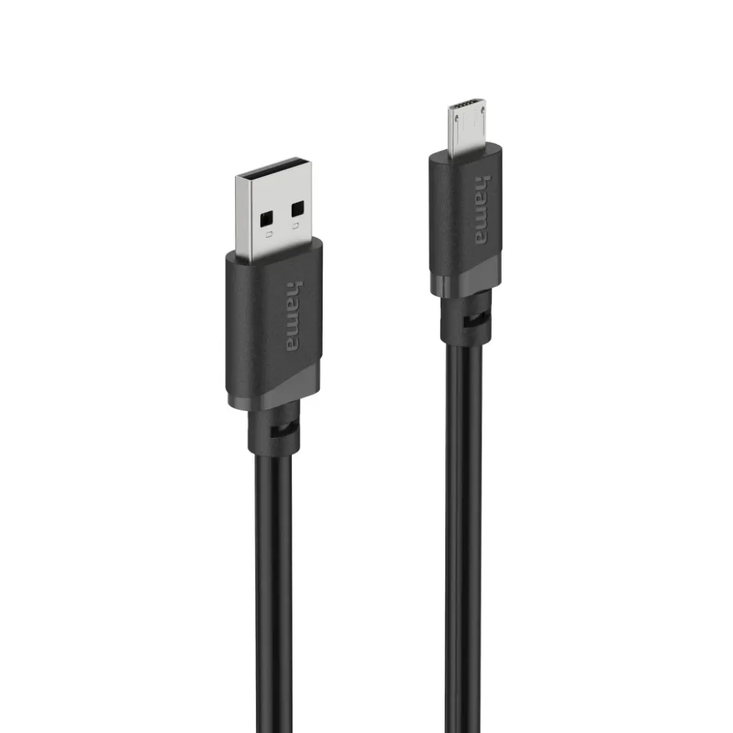 Ladekabel, USB-A - Micro-USB, 1 m, Schwarz
