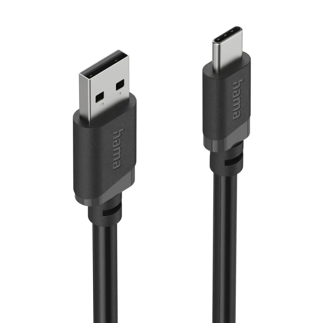 Ladekabel, USB-A - USB-C, 2 m, Schwarz