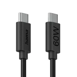 Ladekabel, USB-C - USB-C, 60 W, 1,2 m, Schwarz
