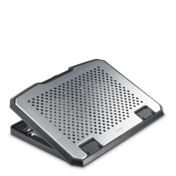 Laptop-Kühler "Aluminium", neigbar, leise, 2 Lüfter, bis 40 cm (15,6"), SW