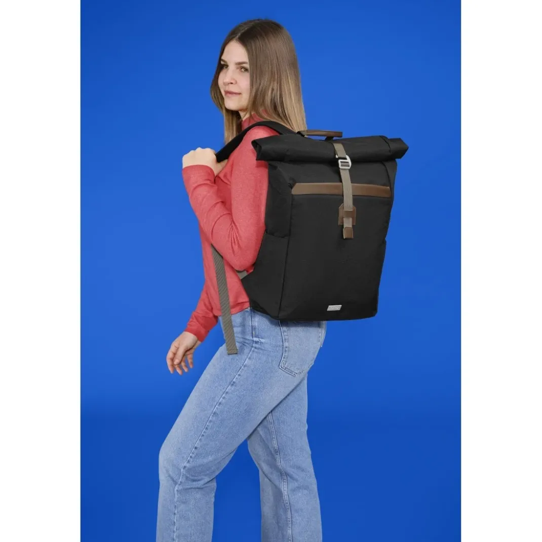 Laptop-Rucksack "Silvan", Rolltop, bis 41 cm (16.2"), 22 l, Schwarz