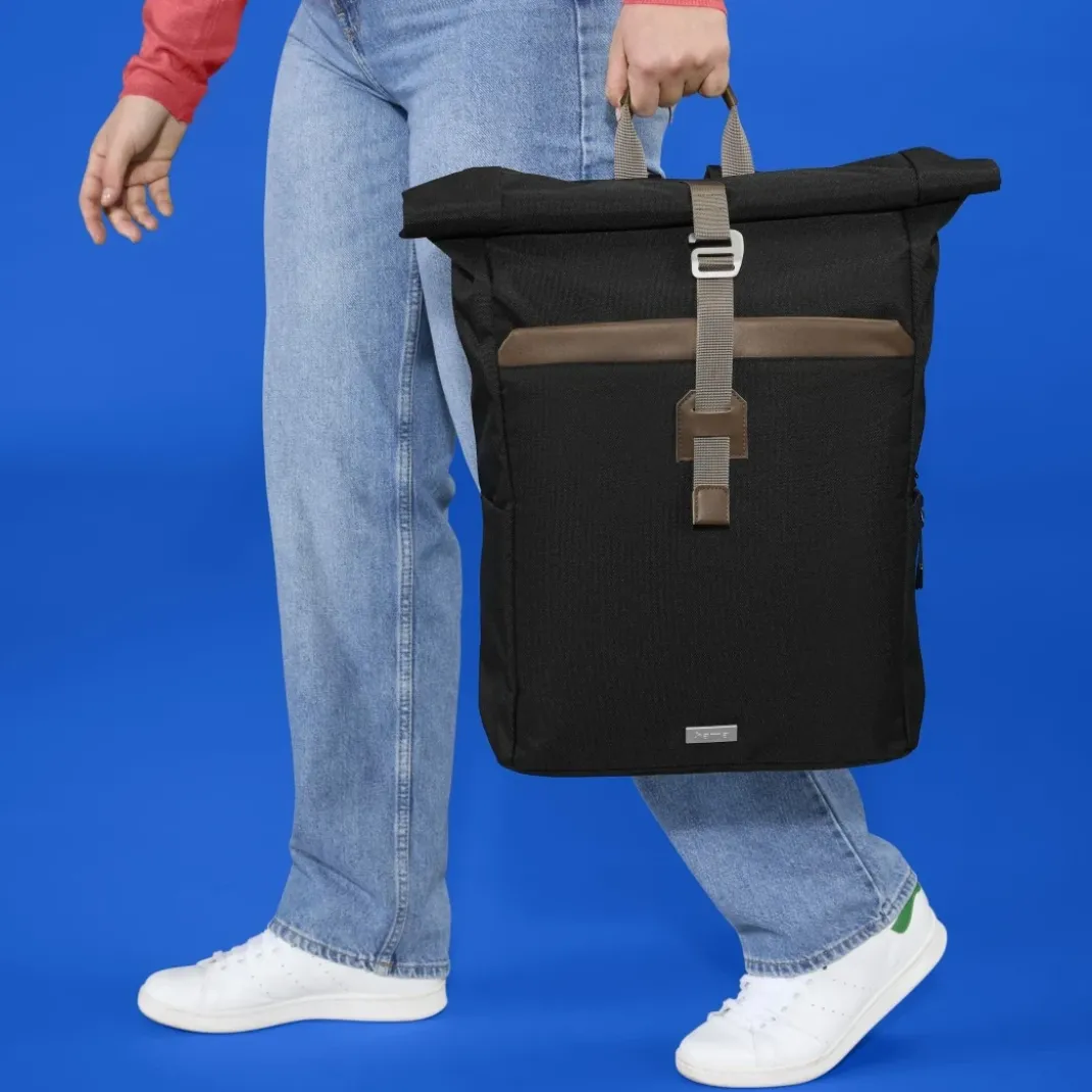 Laptop-Rucksack "Silvan", Rolltop, bis 41 cm (16.2"), 22 l, Schwarz