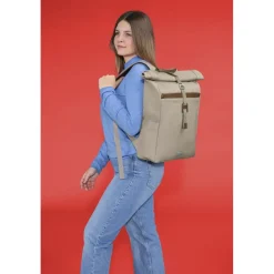 Laptop-Rucksack "Silvan", Rolltop, bis 41 cm (16.2"), 22 l, Beige