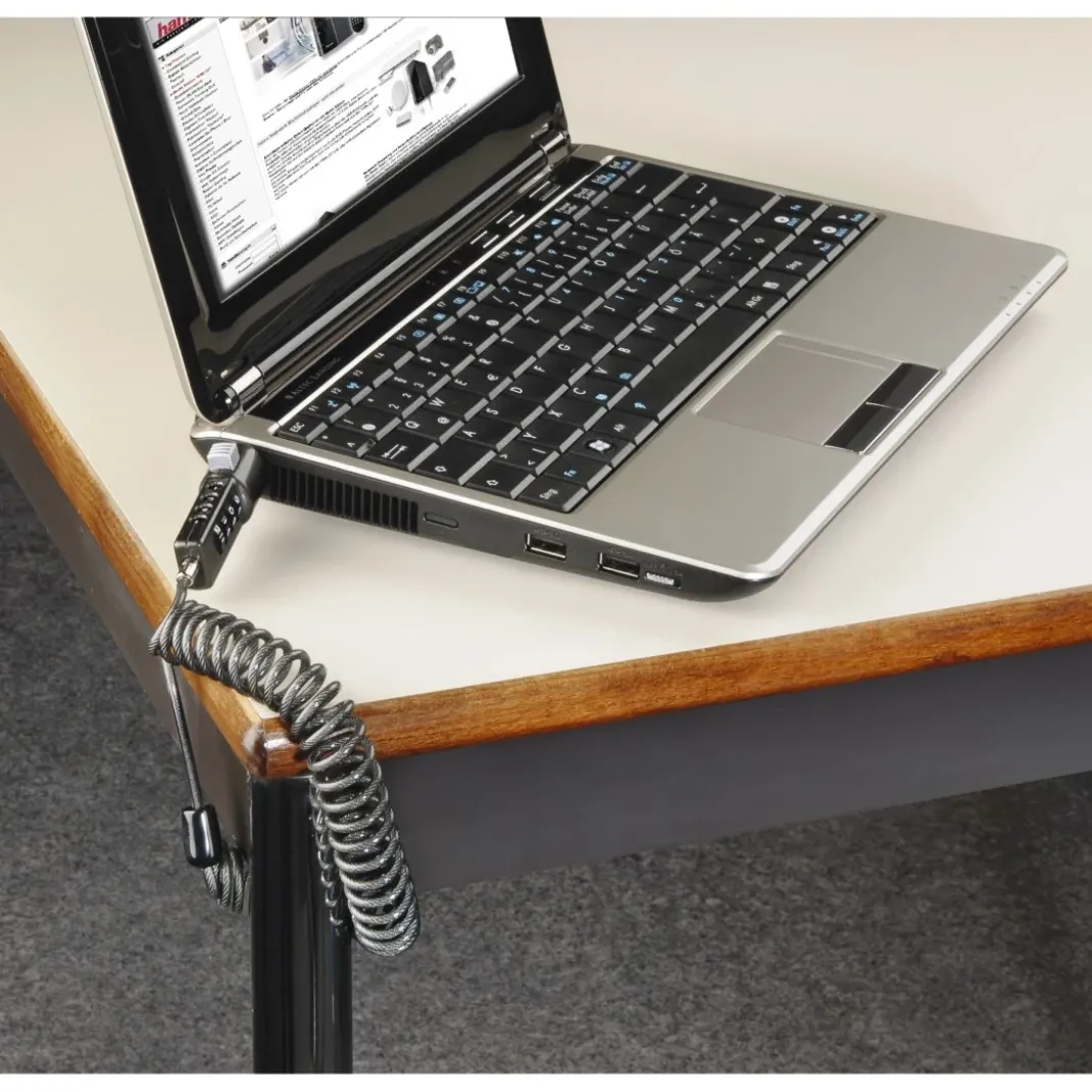 Laptopschloss "Portable", Zahlenschloss 4-stellig, Carbonstahl, Anthrazit