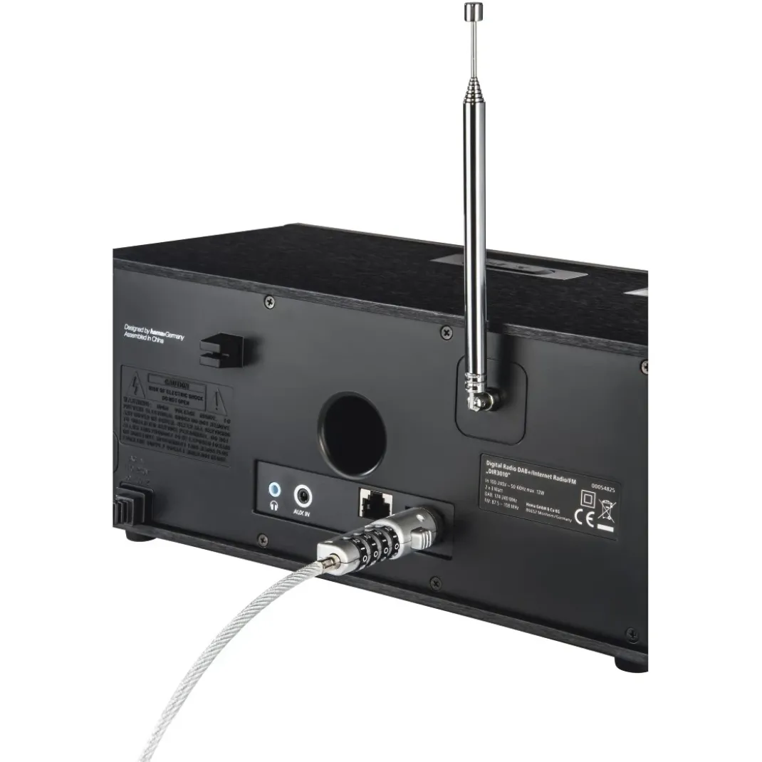 Laptopschloss "USB", Zahlenschloss 4-stellig, Carbonstahl, Silber