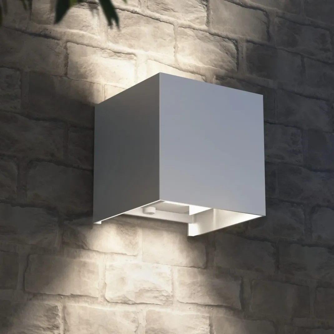 LED Wandlampe für innen und außen, WLAN, App- u. Sprachsteuerung, Weiß