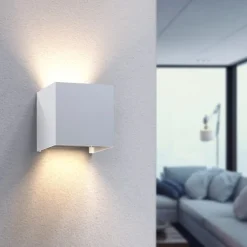 LED Wandlampe für innen und außen, WLAN, App- u. Sprachsteuerung, Weiß