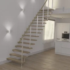 LED Wandlampe für innen und außen, WLAN, App- u. Sprachsteuerung, Weiß