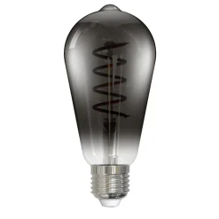 LED-Filamentlampe, E27, Edison ST64, smoke, klar, extra Warmweiß, dimmbar