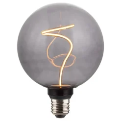 LED-Filamentlampe, E27, Globe G125, smoke, klar, extra Warmweiß, dimmbar
