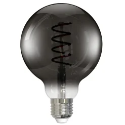 LED-Filamentlampe, E27, Globe G95, smoke, klar, extra Warmweiß, dimmbar