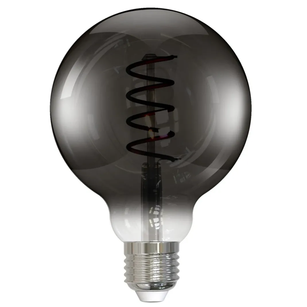 LED-Filamentlampe, E27, Globe G95, smoke, klar, extra Warmweiß, dimmbar