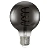 LED-Filamentlampe, E27, Globe G80, smoke, klar, extra Warmweiß, dimmbar