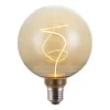 LED-Filamentlampe, E27, Globe G125, amber, klar, extra Warmweiß, dimmbar