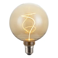 LED-Filamentlampe, E27, Globe G125, amber, klar, extra Warmweiß, dimmbar