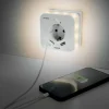 LED-Nachtlicht mit Steckdose, 2 USB-Ausgänge, Bewegungsmelder, Lichtsensor