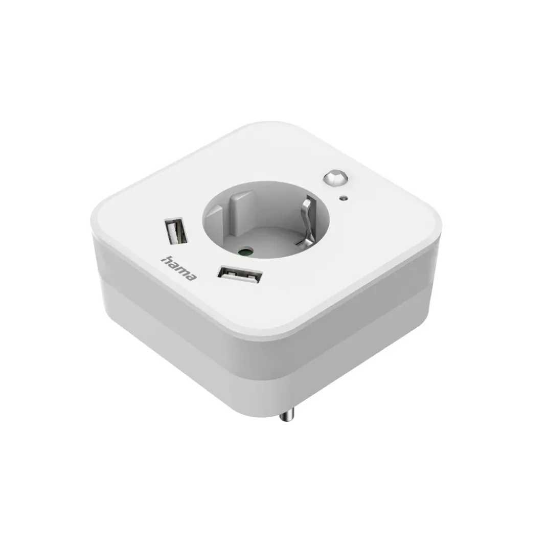 LED-Nachtlicht mit Steckdose, 2 USB-Ausgänge, Bewegungsmelder, Lichtsensor