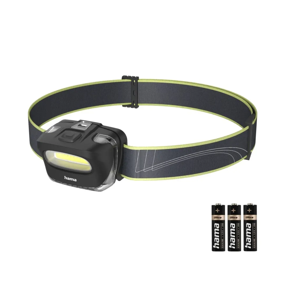 LED-Stirnlampe "HL110", Batterien, COB, Kopflampe zum Joggen, Sport, 2 Modi