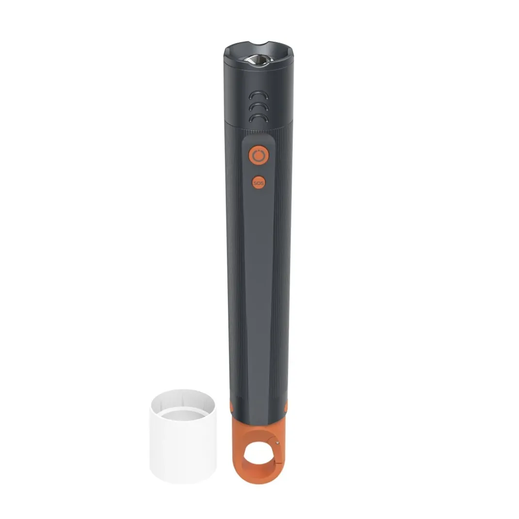 LED-Taschenlampe "FLX1000", Batterien, stoßfest, Alu, 4 Modi + SOS, Zoom