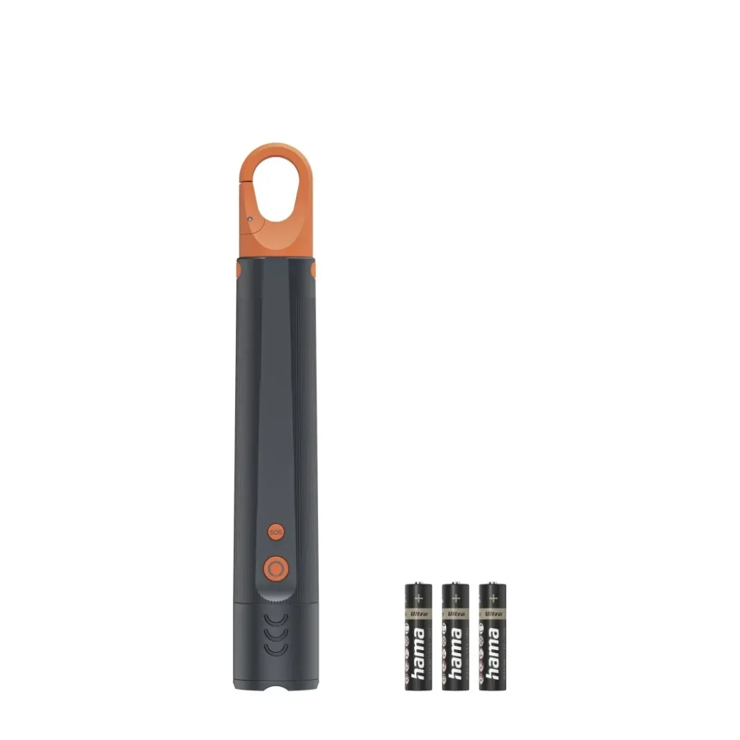 LED-Taschenlampe "FLX600", Batterien, stoßfest, Aluminium, 4 Modi+SOS, Zoom