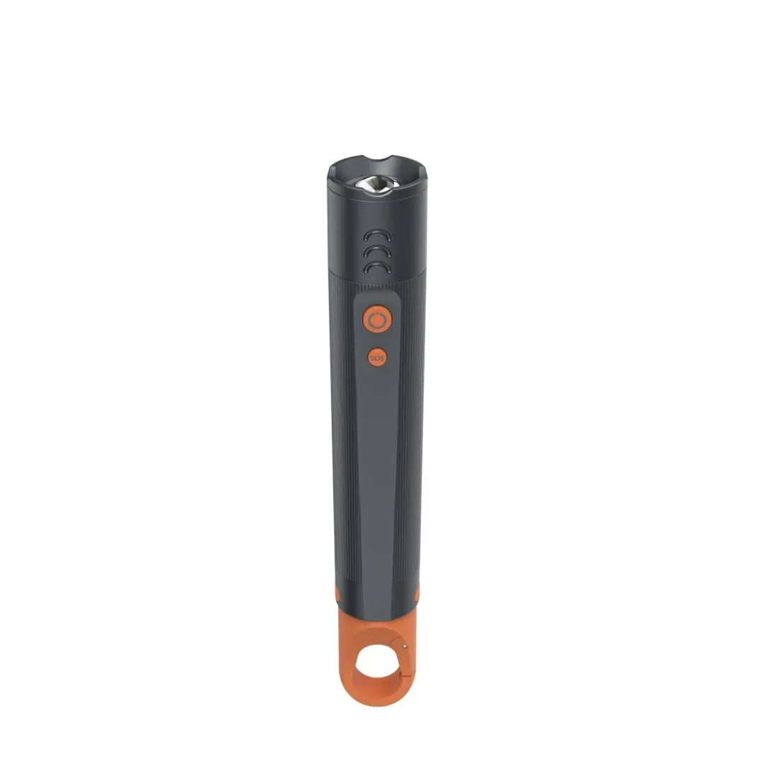LED-Taschenlampe "FLX600", Batterien, stoßfest, Aluminium, 4 Modi+SOS, Zoom