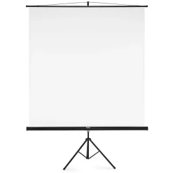 Leinwand mit Stativ, 180 x 180 cm, 2in1, mobiles Set, Teleskoprohr, Weiß