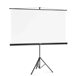 Leinwand mit Stativ, 180 x 180 cm, 2in1, mobiles Set, Teleskoprohr, Weiß