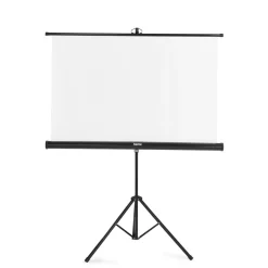 Leinwand mit Stativ, 125 x 125 cm, 2in1, mobiles Set, Teleskoprohr, Weiß