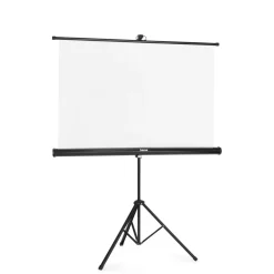 Leinwand mit Stativ, 125 x 125 cm, 2in1, mobiles Set, Teleskoprohr, Weiß