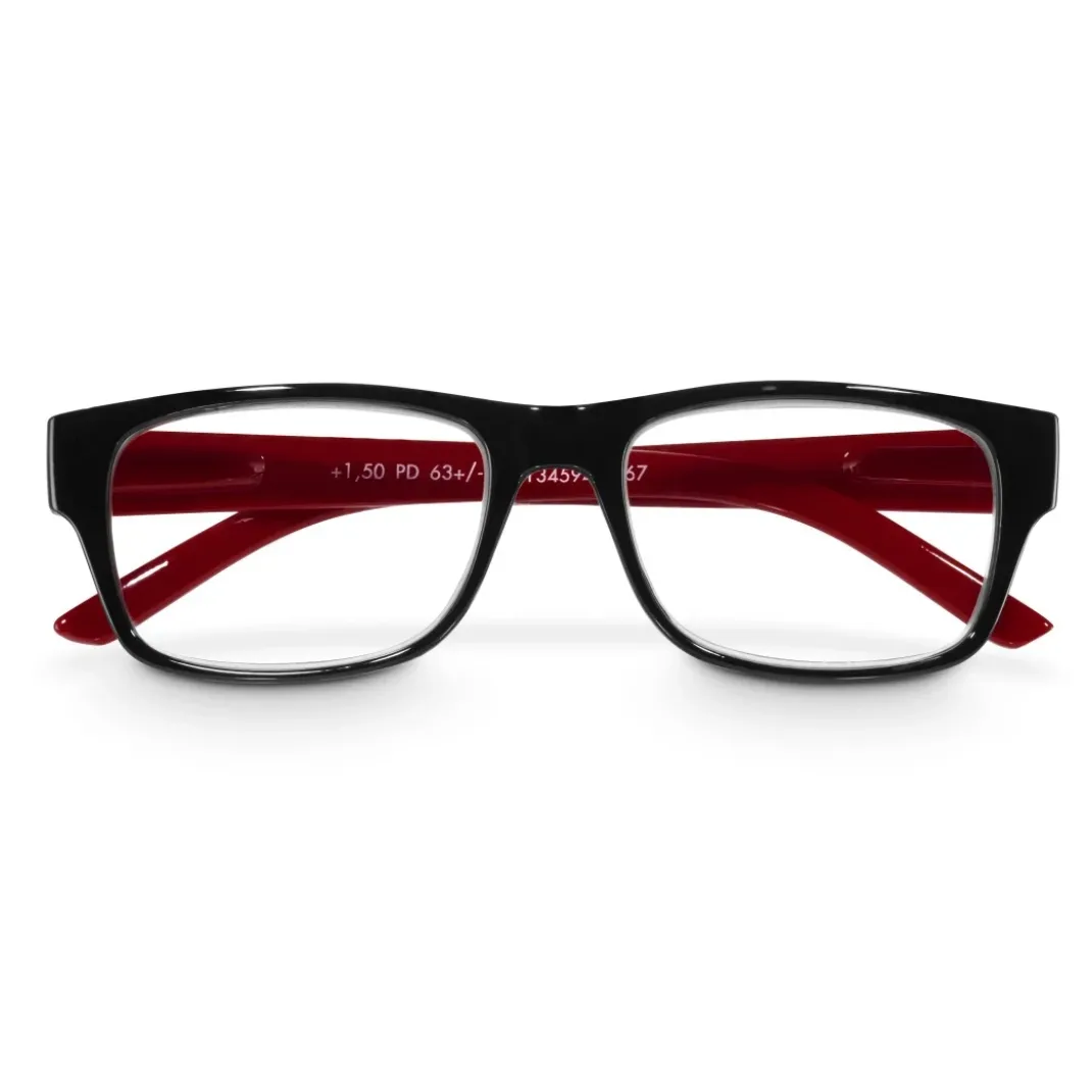 Lesehilfe, Kunststoff, Schwarz/Rot, +2,0 dtp