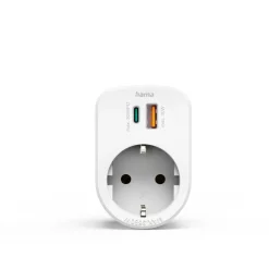 Mehrfachstecker 3er f. Steckdose, 1 USB-C PD, 1 USB-A, 1 Schutzkontakt, 30W